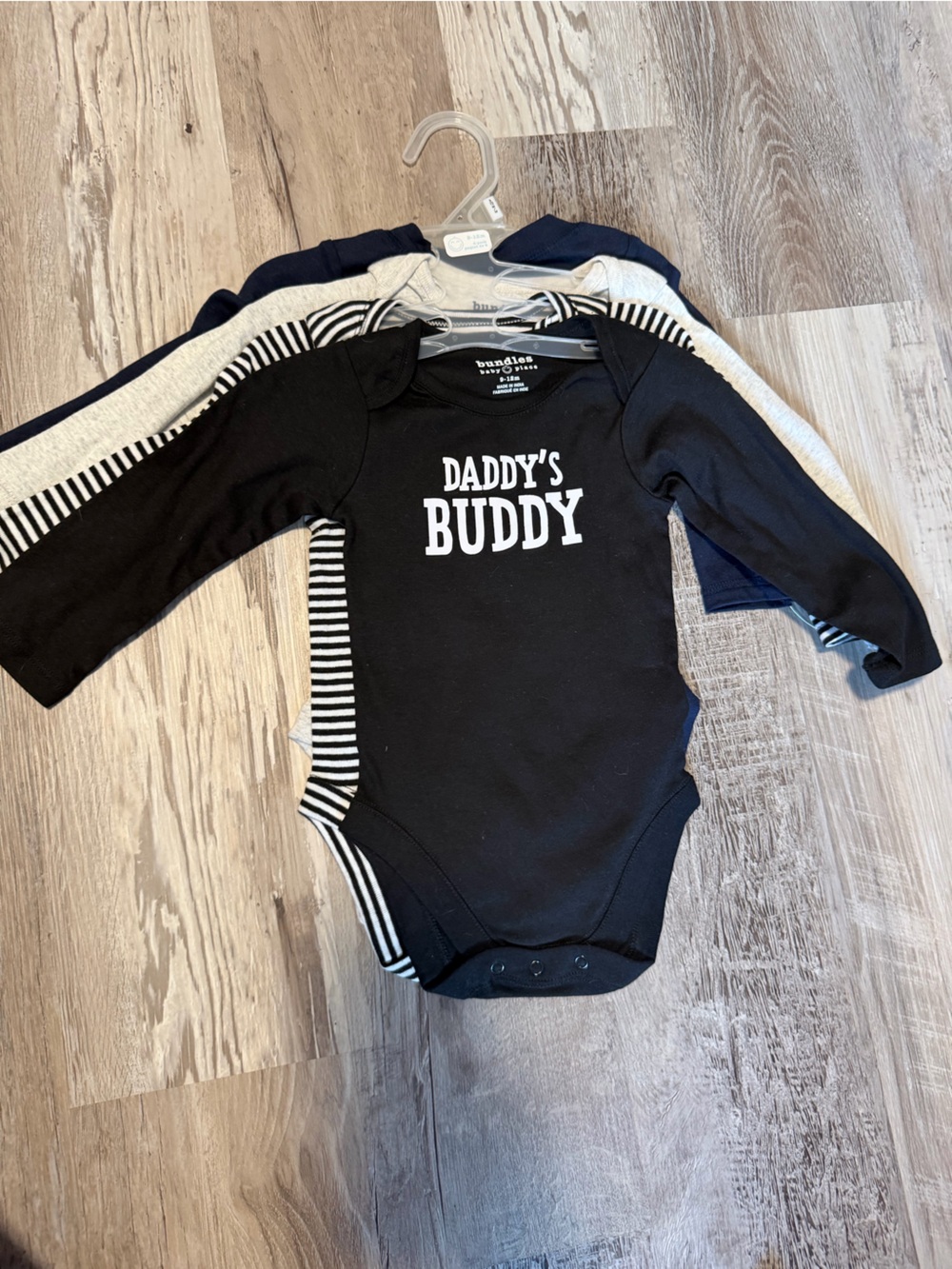 Baby “Daddy's Buddy” Long Sleeve Bodysuit Set: Set of 4